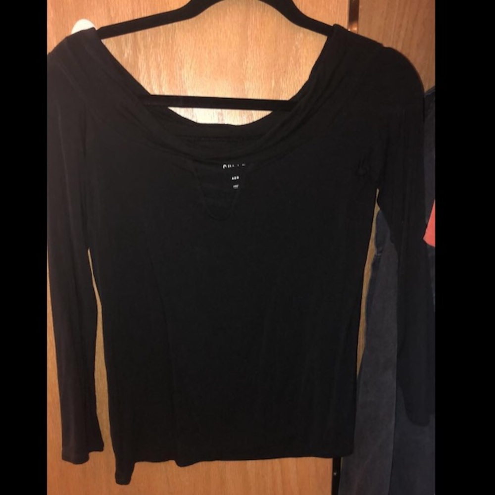 Over the Shoulder Black Long Sleeve